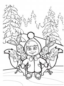 Mascha and the Bear coloring page 99 - Free printable