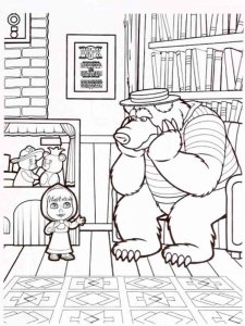 Mascha and the Bear coloring page 70 - Free printable