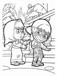 Mascha and the Bear coloring page 71 - Free printable