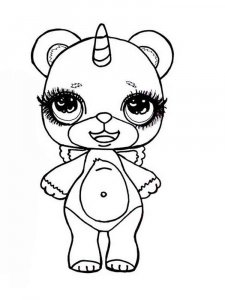 Coloring page teddy bear pupsy unicorn