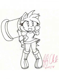 Amy Rose coloring page 1 - Free printable