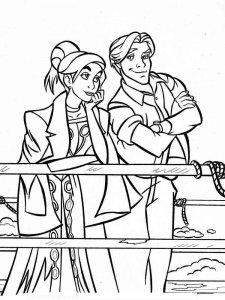 Coloring pages Anastasia with Dmitri on the parapet