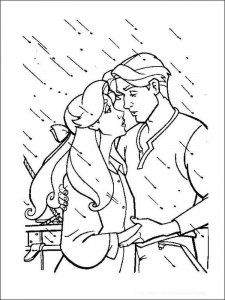  Coloring Anastasia and Dmitri kissing in the rain
