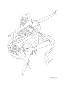 Ballet coloring page 26 - Free printable
