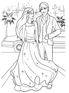 Barbie and Ken coloring page