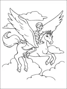 Barbie Coloring on Pegasus