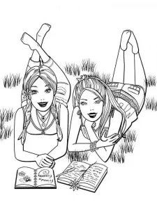 Barbie Coloring Pages Relaxing in Nature