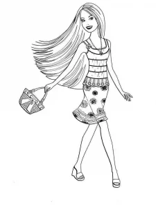Barbie Coloring Pages with Handbag