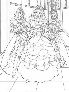 Barbie Princess Coloring Pages in Dress