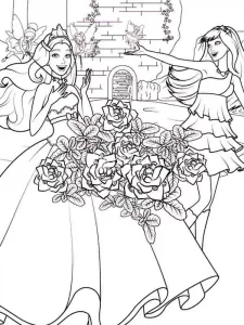 Barbie Coloring Pages Happy