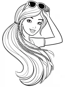 Free Barbie Coloring Pages with glasses