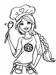 Coloring Barbie Chef