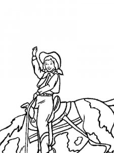Cowgirl and Horse coloring page 2 - Free printable