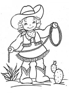Cowgirl coloring page 11 - Free printable