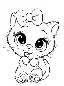 Cute Cat coloring page 4 - Free printable