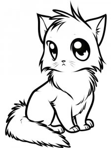 Cute Cat coloring page 6 - Free printable