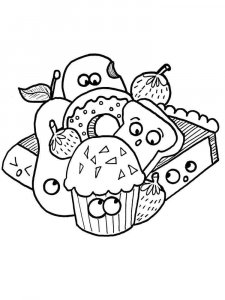 Cute food coloring page 27 - Free printable