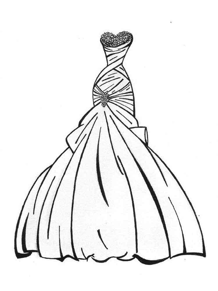 Dress coloring pages. Free Printable Dress coloring pages.