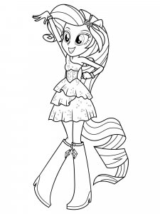 Rarity Coloring Pages Equestria Girls Waving