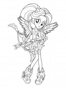 Coloring Fluttershy with bow Equestria girls