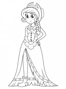 Coloring page Applejack in a long dress