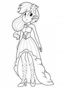 RainbowDash coloring page in beautiful Equestria girls dress