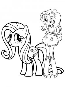Coloring pony Fluttershy Equestria girls