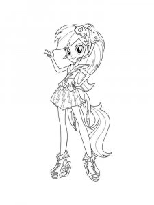 Rainbow Dash Coloring with Microphone Equestria Girls