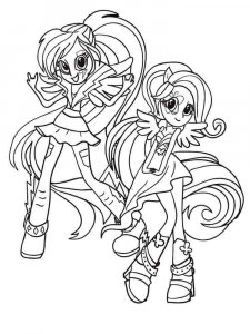 Coloring Fluttershy and Rainbow Dash Equestria Girls