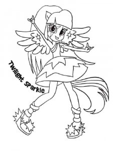 Coloring page happy Twilight Sparkle Equestria girls