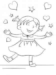 Happy Girl coloring page 9 - Free printable