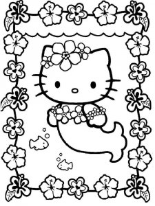 Hello Kitty Mermaid coloring page 4 - Free printable