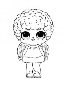 Coloring page cute LOL with wings