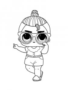 Coloring page beautiful LOL with glasses