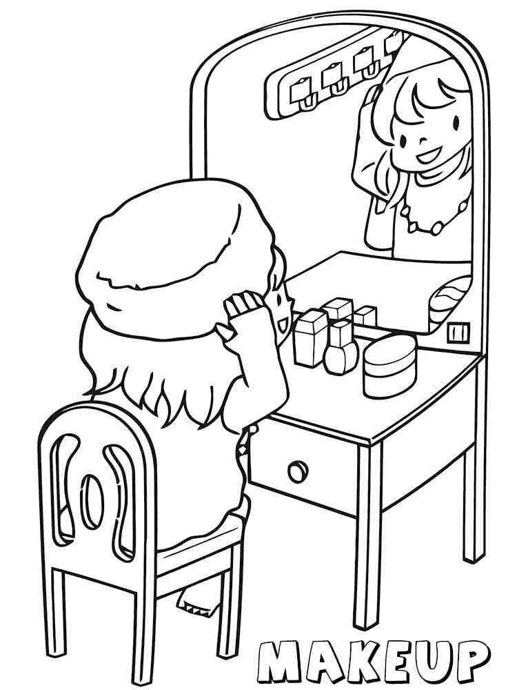 make up coloring pages for girls - photo #7