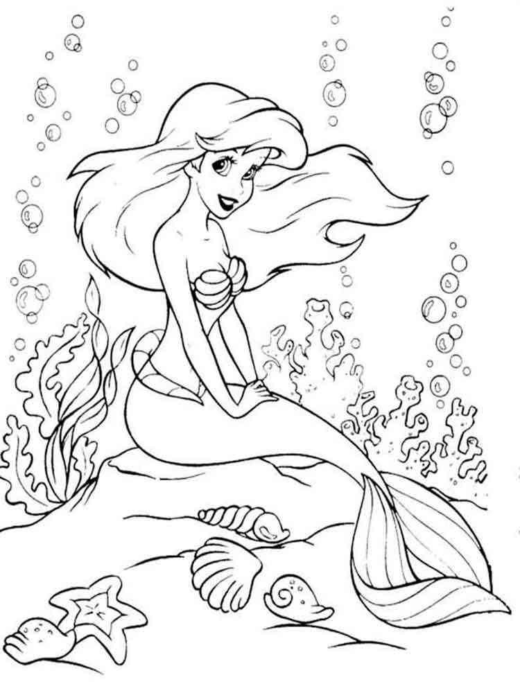 The Little Mermaid coloring pages. Download and print The Little
