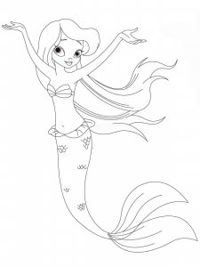 Mermaid coloring page 2 - Free printable