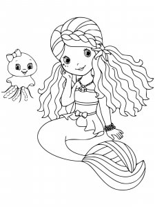 Mermaid coloring page 5 - Free printable