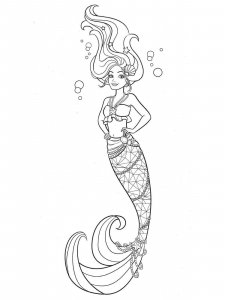 Mermaid coloring page 7 - Free printable