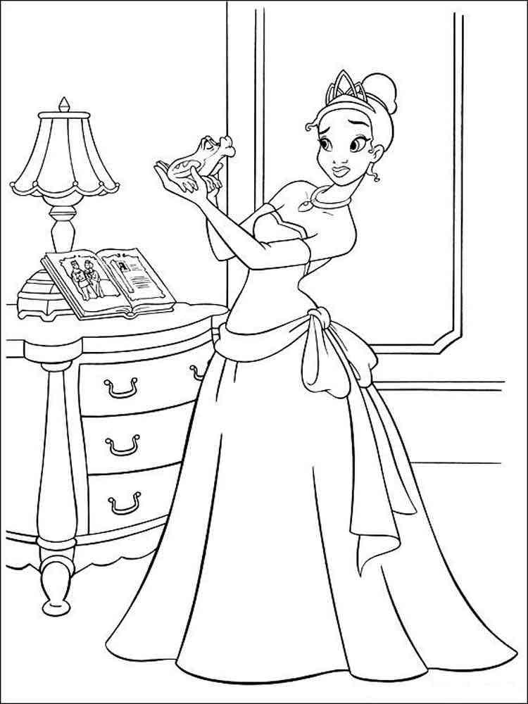 tiana coloring princess printable recommended