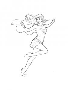 Supergirl coloring page 1 - Free printable