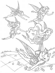 Coloring book Disney fairy flying