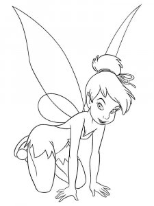 Coloring page Tinker Bell kneels