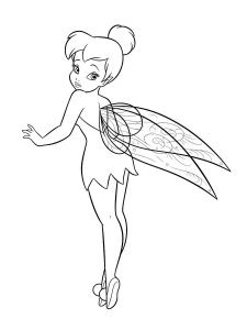 Coloring page Tinker Bell looks at the wings