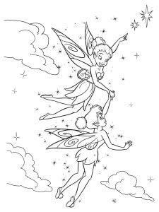 Iridessa coloring page shows Tinker Bell stars