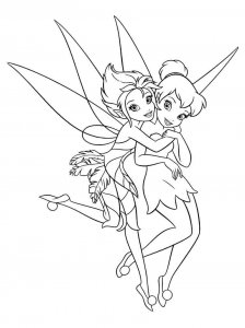 Coloring page Periwinkle hugging Tinker Bell