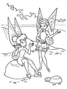 Tinker Bell coloring on stone and Rosetta