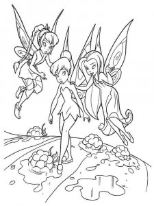 Coloring page Fawn, Tinker Bell, Silvermist