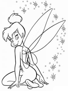 Colouring page Cute Tinker Bell