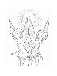 Coloring Tinker Bell and Periwinkle show off their wings